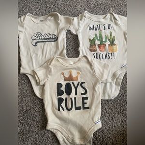 Etsy Custom 0-3 Month Onesies - Bubba, Succulents, Boys Rule